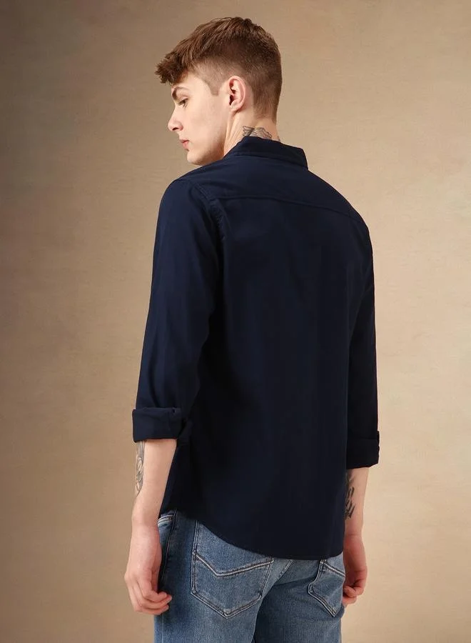 Dennis Lingo Regular Fit Dark Gunmetal Cotton Shirt – Classic and Comfortable