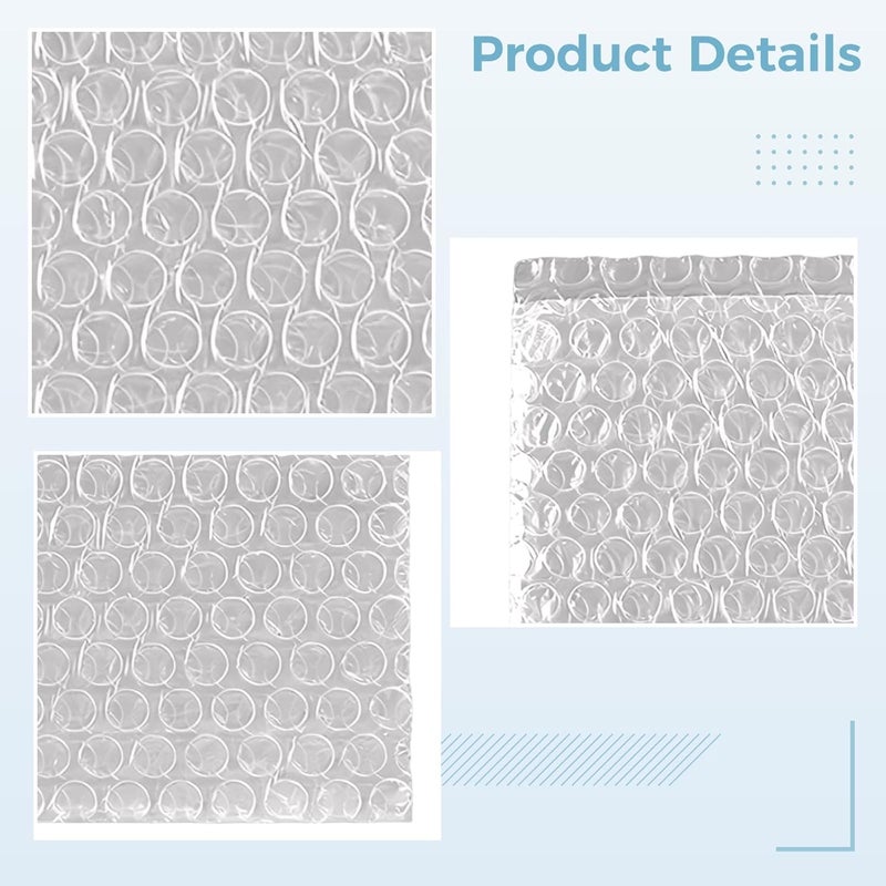 100 كيس من ورق البوليثيلين المنفوخ (Bubble Wrap Bags)، بأبعاد 7.9 × 9.8 بوصة، أكياس شحن شفافة مزدوجة الجدران مقاومة للصدمات - Image 5