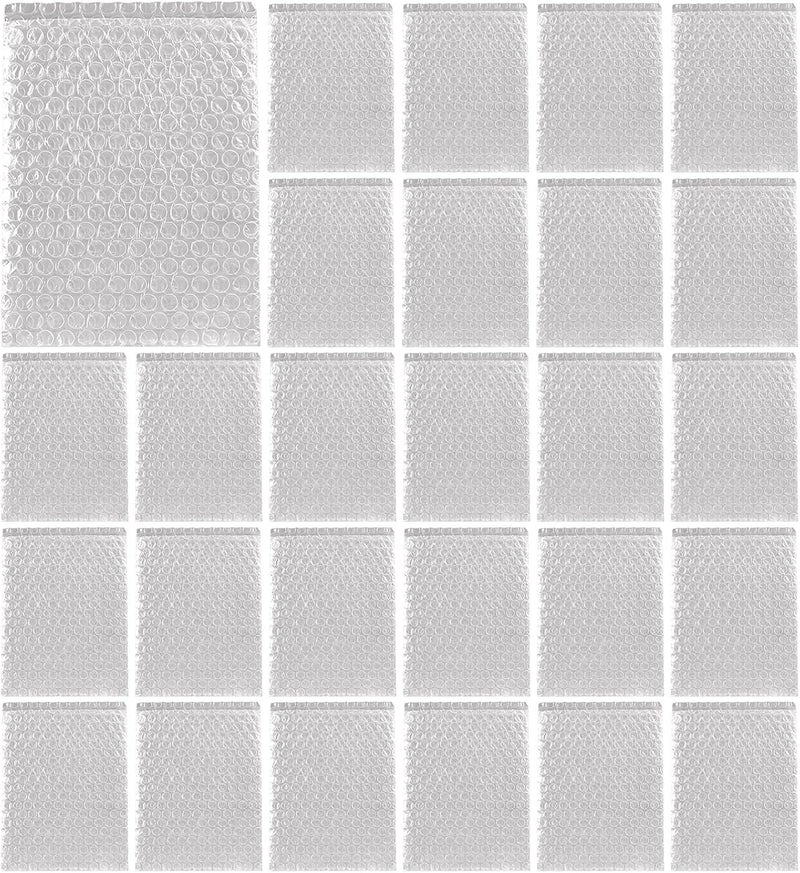 100 كيس من ورق البوليثيلين المنفوخ (Bubble Wrap Bags)، بأبعاد 7.9 × 9.8 بوصة، أكياس شحن شفافة مزدوجة الجدران مقاومة للصدمات - Image 1
