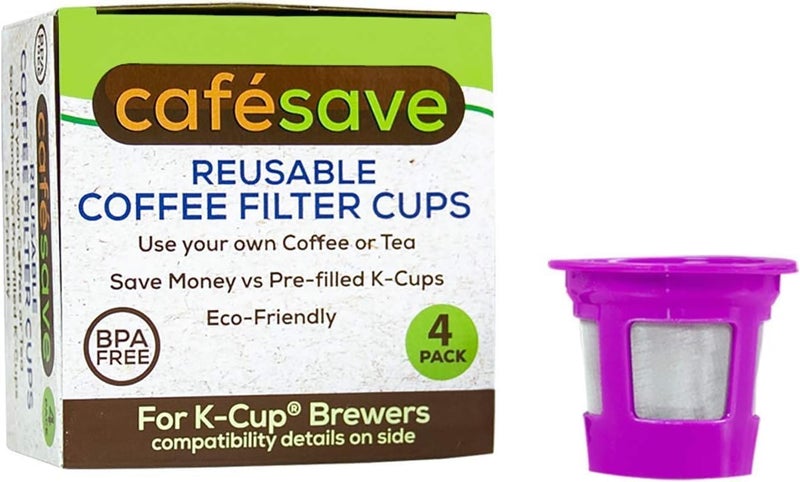 Perfect Pod 2-Item Bundle: 4-Pack Cafe Save 1-Stream Reusable K Cup Coffee Filters + EZ-Scoop 2 Tbsp Scoop with Integrated Funnel, Refillable Pod Capsule For Use with Keurig & Select Single Cup Coffee Maker - Image 3
