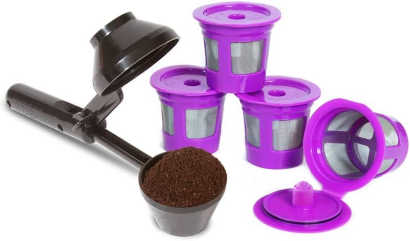Perfect Pod 2-Item Bundle: 4-Pack Cafe Save 1-Stream Reusable K Cup Coffee Filters + EZ-Scoop 2 Tbsp Scoop with Integrated Funnel, Refillable Pod Capsule For Use with Keurig & Select Single Cup Coffee Maker - Image 1