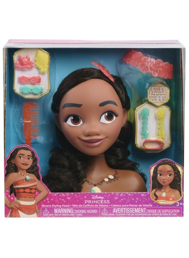Disney Princess Disney Princess Moana Styling Head Toy (20 cm, 14 Pieces) - Image 1