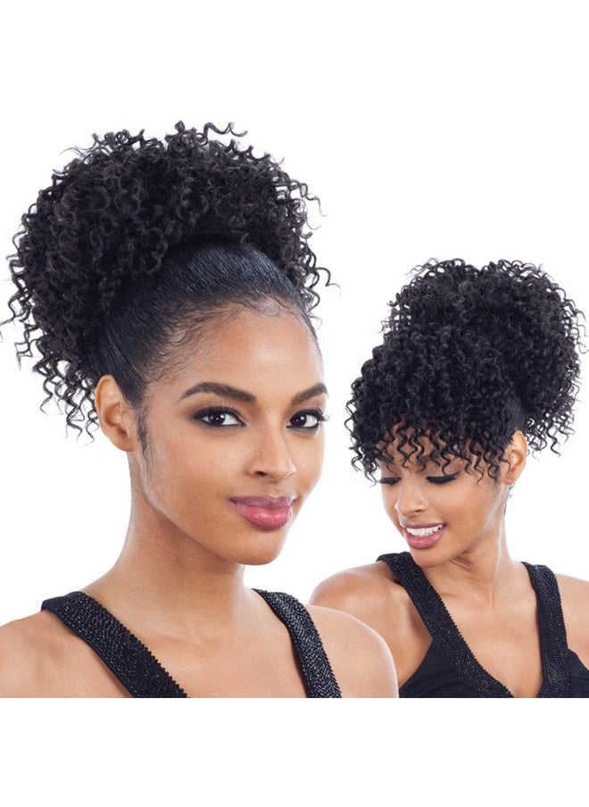 FreeTress Equal - POP BELL (1B Off Black) - Freetress Equal Synthetic Drawstring Ponytail & Bang - Image 1