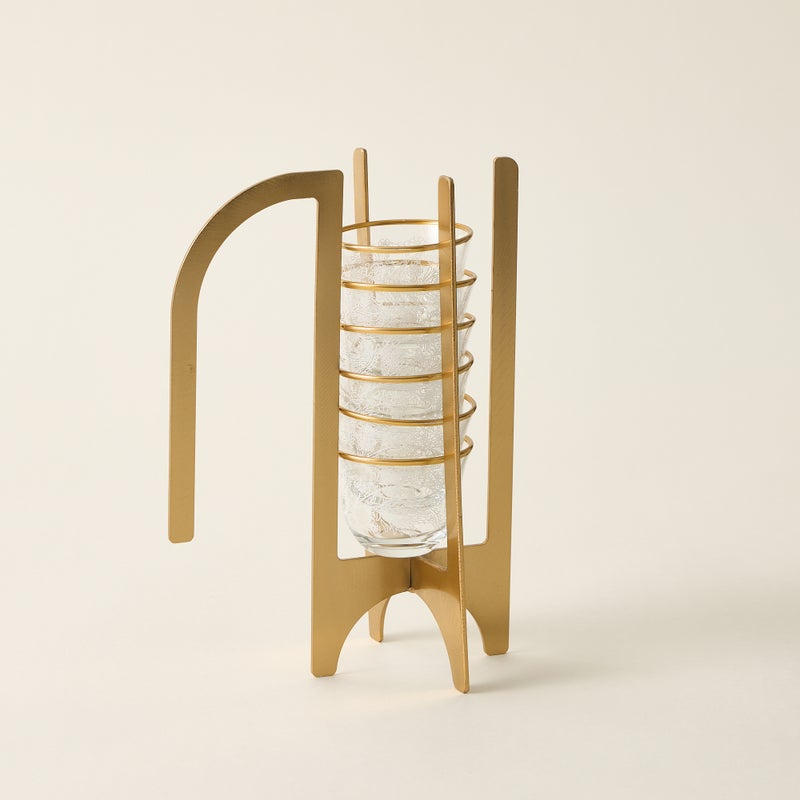 Dallaty gold metal saudi coffee cup holder 14.5*8.5*21.5Hcm - Image 2
