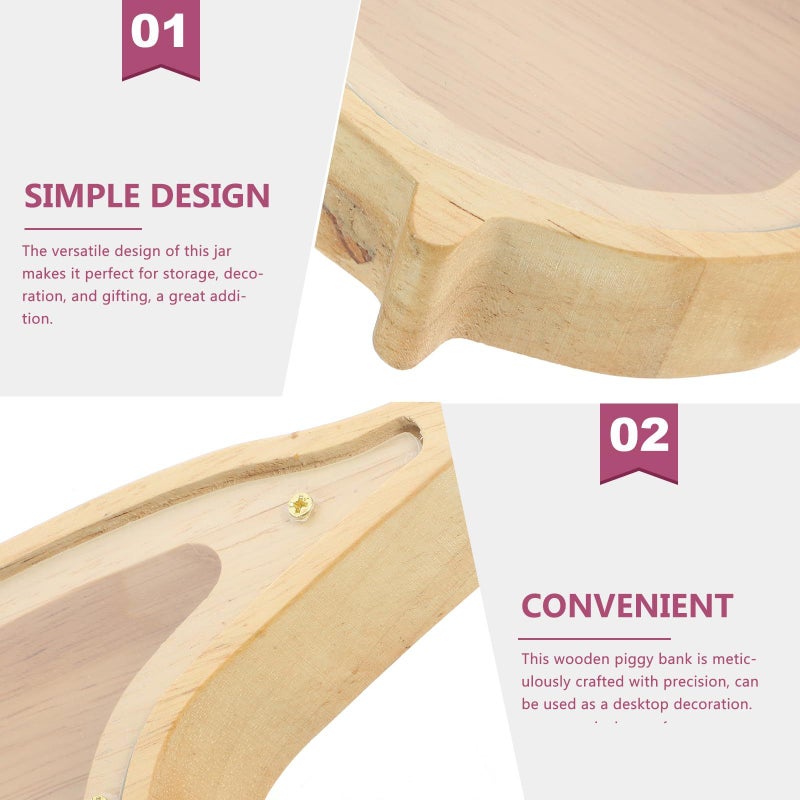Homoyoyo Wooden Bird Money Saving Box Coin Bank Cash Container Decorative Wood Animal Money Pot For Living Room - Image 4