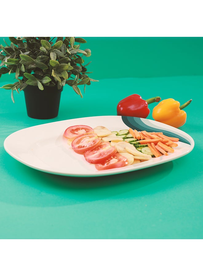 Royalford 14" Super Rays Oval Plate Multi Color Assorted Colour - Image 3