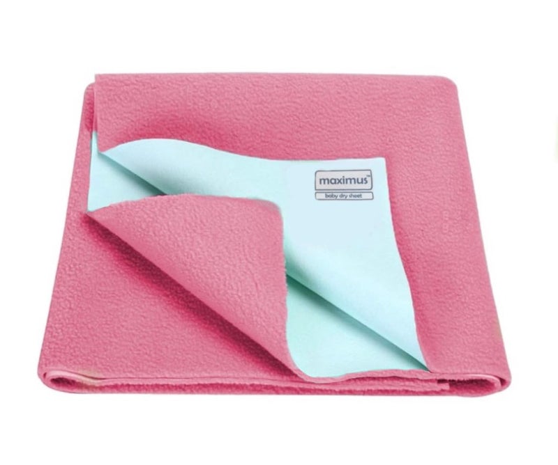 THE MAXIMUS MAXIMUS Waterproof Quick Dry Sheet for Baby| Bed Dry Pad | Baby Bed Protector Sheet for Toddler Children (Large (140cm x 100cm), Baby Pink) - Image 1
