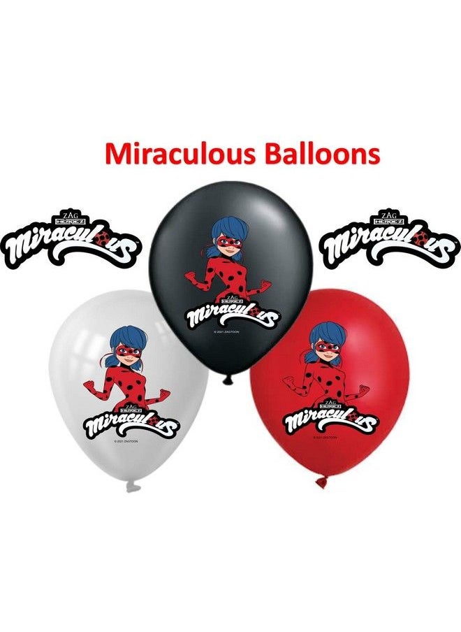 Generic - Vision Licensed Miraculous Ladybug Cat Noir 12" Party Balloons 25 Pcs ; Assorted Colors Premium Latex For Miraculous Birthday Theme Party - Image 1