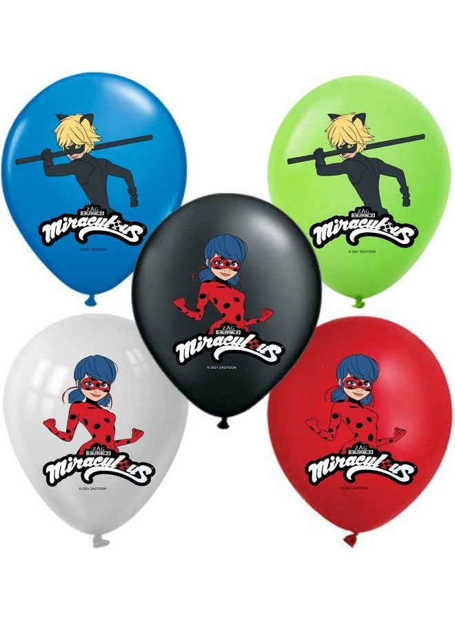 Generic - Vision Licensed Miraculous Ladybug Cat Noir 12" Party Balloons 25 Pcs ; Assorted Colors Premium Latex For Miraculous Birthday Theme Party - Image 1