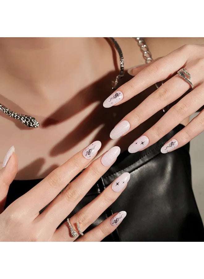 Semi-Cured Gel Nail Wraps – Salon Quality Manicure – Easy Apply & Remove – 20 Strips + File + Wooden Stick - Image 1