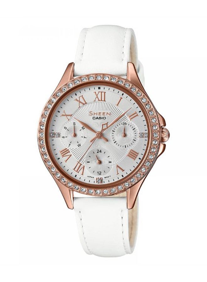 ساعة يد بعقارب مقاومة للماء طراز SHE-3062PGL-7AUDF نساء