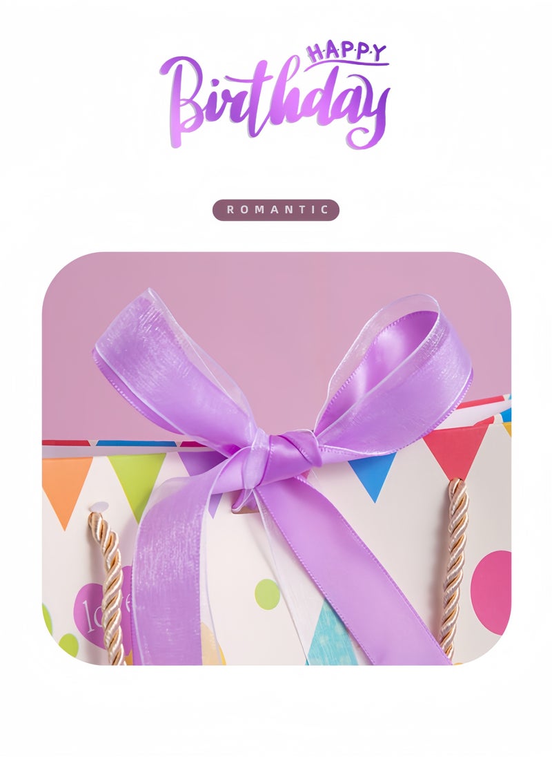 Harse Orange-themed birthday gift bag with handles, gift bag, medium-sized small gift paper bag, birthday craft paper gift bag, with matching exclusive greeting card (25 * 12 * 22cm)  - Image 4