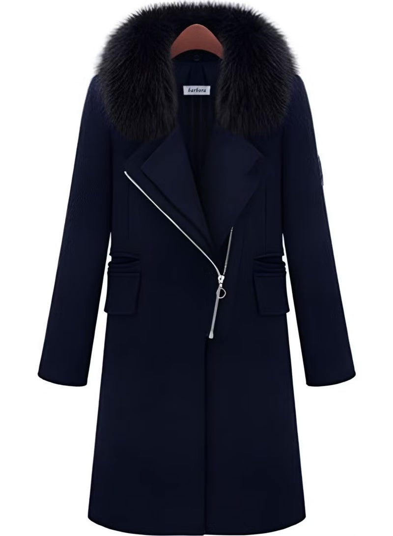Barbora Winter Fur Cashmere Women's Coat - Image 2