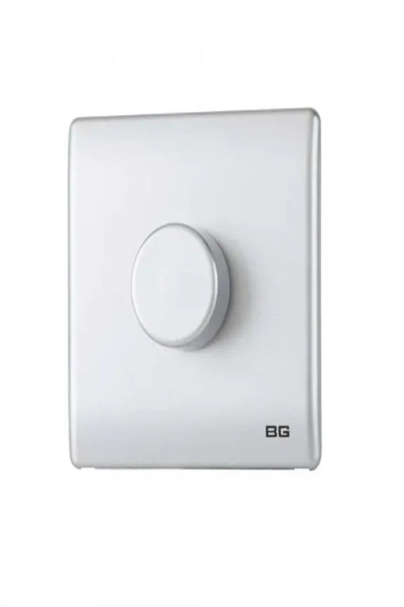 BG PCSL85-01 BG Silver SlimLine 1-Gang 2-Way 400W Dimmer Switch, PC screwless clip-on front plate