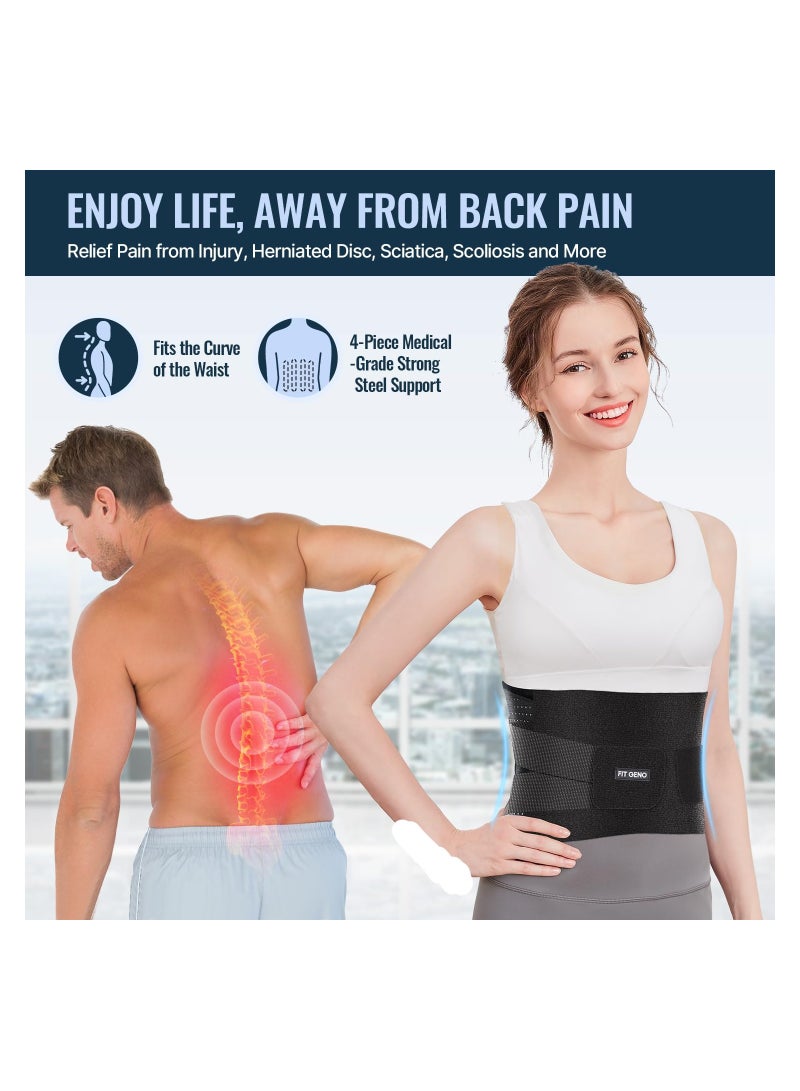 Back Brace for Men and Women Lower Instant Pain Relief from Injury Herniated Disc Sciatica Scoliosis Breathable Adjustable Lumbar Support Belt Small Waist 27.9 to 31.5Inch