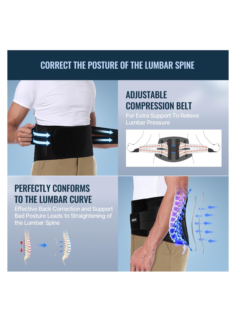 Back Brace for Men and Women Lower Instant Pain Relief from Injury Herniated Disc Sciatica Scoliosis Breathable Adjustable Lumbar Support Belt Small Waist 27.9 to 31.5Inch