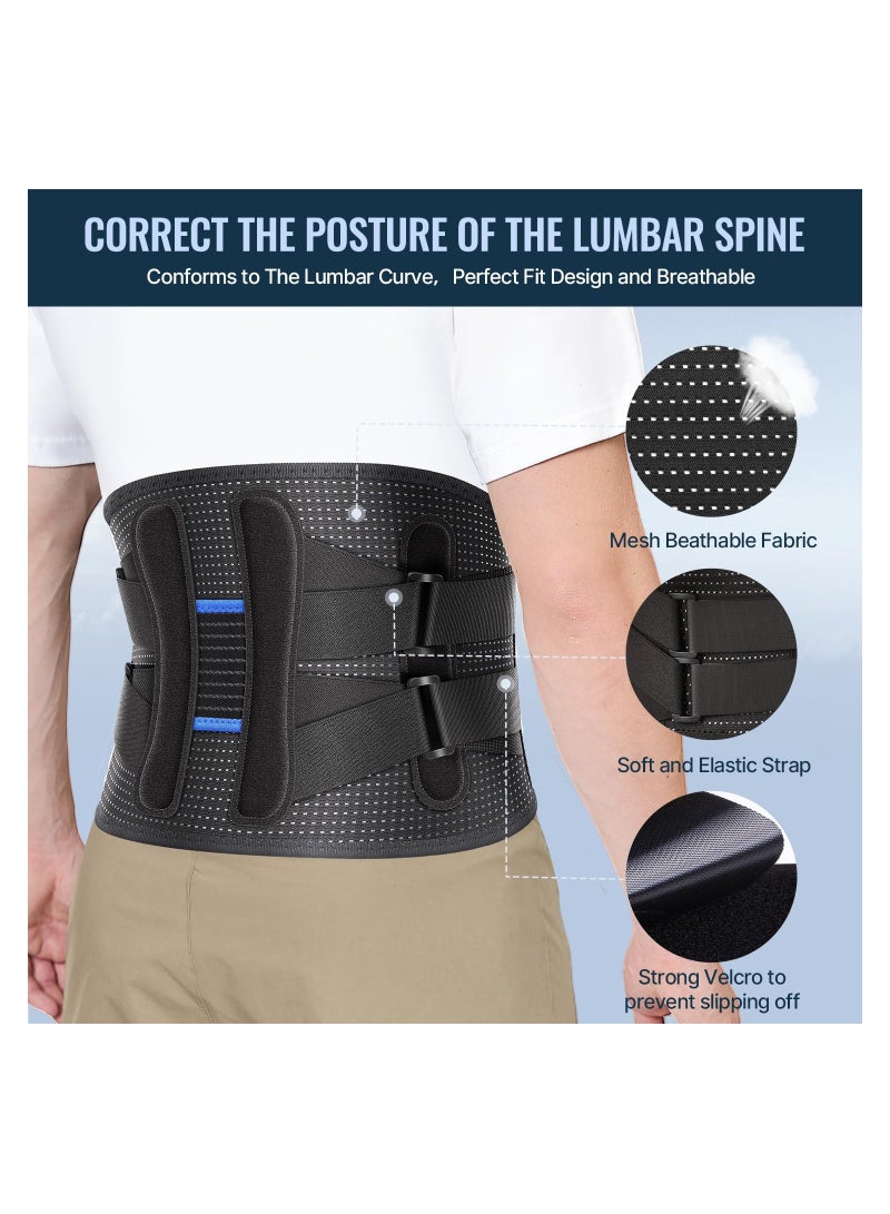 Back Brace for Men and Women Lower Instant Pain Relief from Injury Herniated Disc Sciatica Scoliosis Breathable Adjustable Lumbar Support Belt Small Waist 27.9 to 31.5Inch