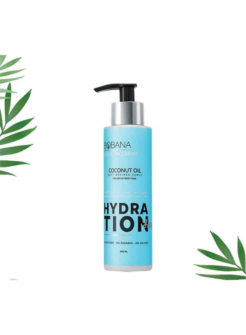 بوبانا كريم المرطب بزيت جوز الهند للشعر الجاف والمجعد - 200 مل - Image 4