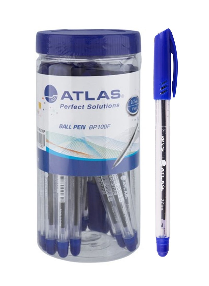 ATLAS قلم حبر جاف برأس 0.7 مم، 30 قطعة، حبر أزرق  - Image 1