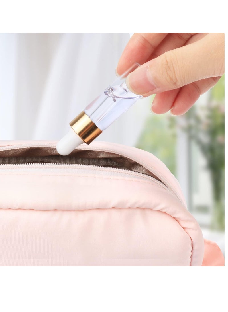 glasstore - 15Pcs Glass Essential Oil Bottles Tiny Clear Perfume Dropping Bottle Refillable Cosmetic Sample Vials Pot with Gold Cap and White Latex (5ml) - Image 1