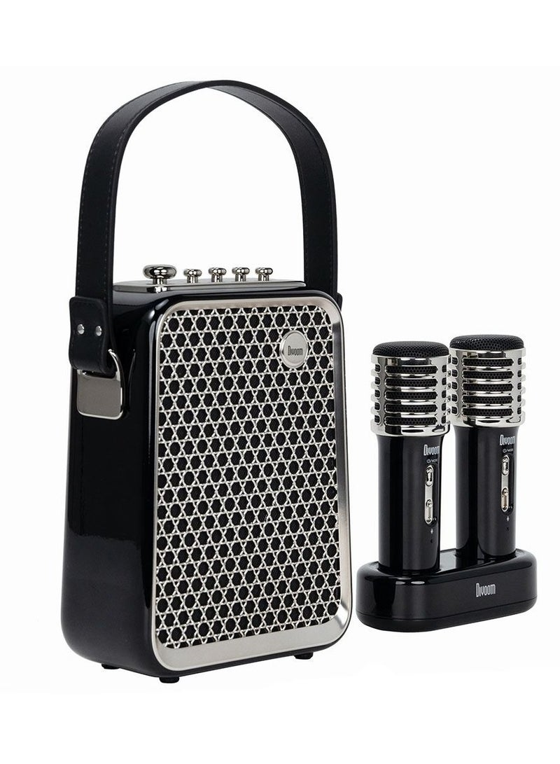 Divoom Songbird-HQ2 Bluetooth Speaker, Karaoke Machine with 2 Wireless Microphones, 50W Sound Speaker, Audio Mixer Karaoke System for Home Outdoor, Support TF/AUX/USB, Black - Image 1