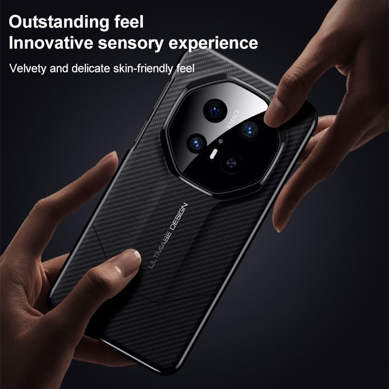 إيروريكس جراب هاتف Huawei Pura 70 Pro / 70 Pro+ بتصميم فاخر من ألياف الكربون المقلدة (أبيض) - Image 2