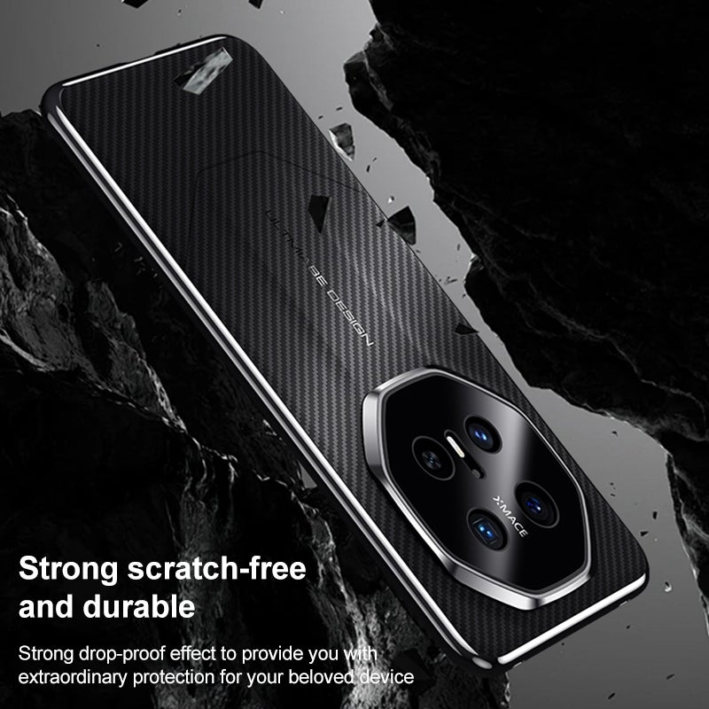 إيروريكس جراب هاتف Huawei Pura 70 Pro / 70 Pro+ بتصميم فاخر من ألياف الكربون المقلدة (أبيض) - Image 5