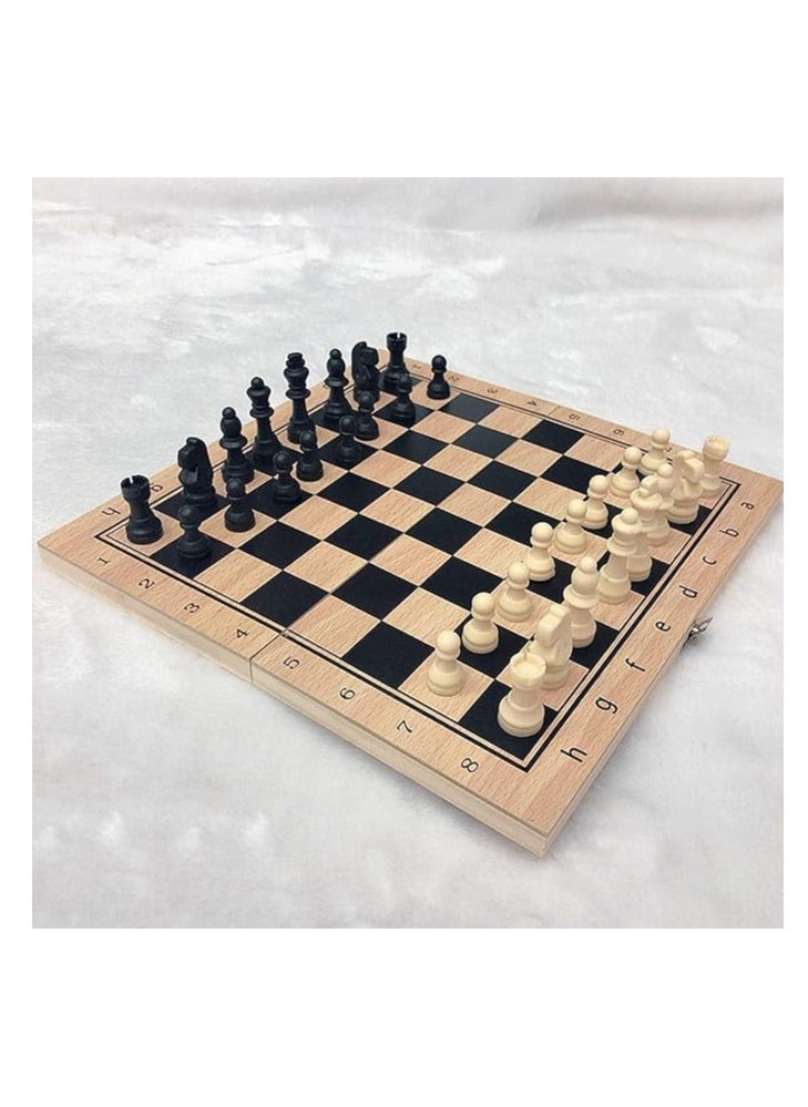 Cool Baby COOLBABY Large Chess, Checkers & Backgammon 3 in 1 Set - Outdoor & Travel Learning Game - Magnetic Chess Board - Wooden Chess Set (Size: 39 x 39 cm)  - Image 1