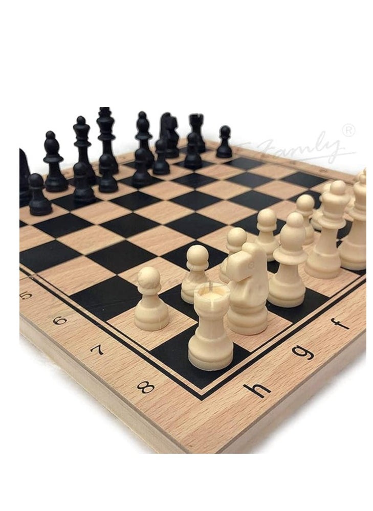 Cool Baby COOLBABY Large Chess, Checkers & Backgammon 3 in 1 Set - Outdoor & Travel Learning Game - Magnetic Chess Board - Wooden Chess Set (Size: 39 x 39 cm)  - Image 2
