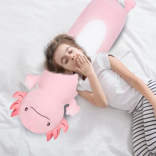 Dalmao 36 Giant Pink Axolotl Stuffed Animal Cute Soft Long Axolotl Plush Large Body Pillow Big Squishy Plushies Toy Gift for Kids Boys Birthdays - Image 5