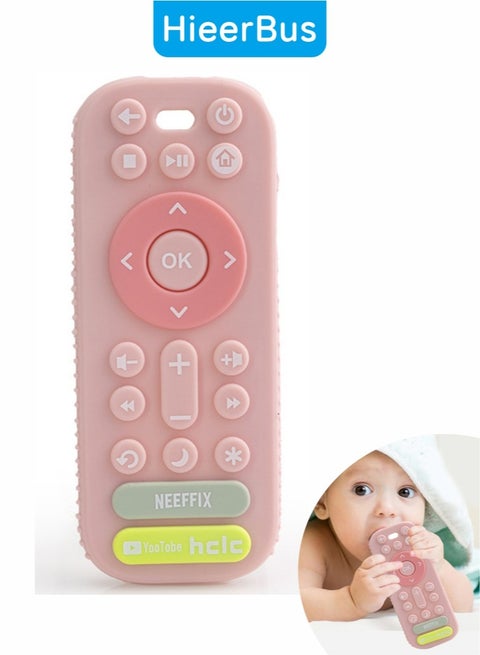 سيليكون الطفل عضاضة اللعب ، الوردي