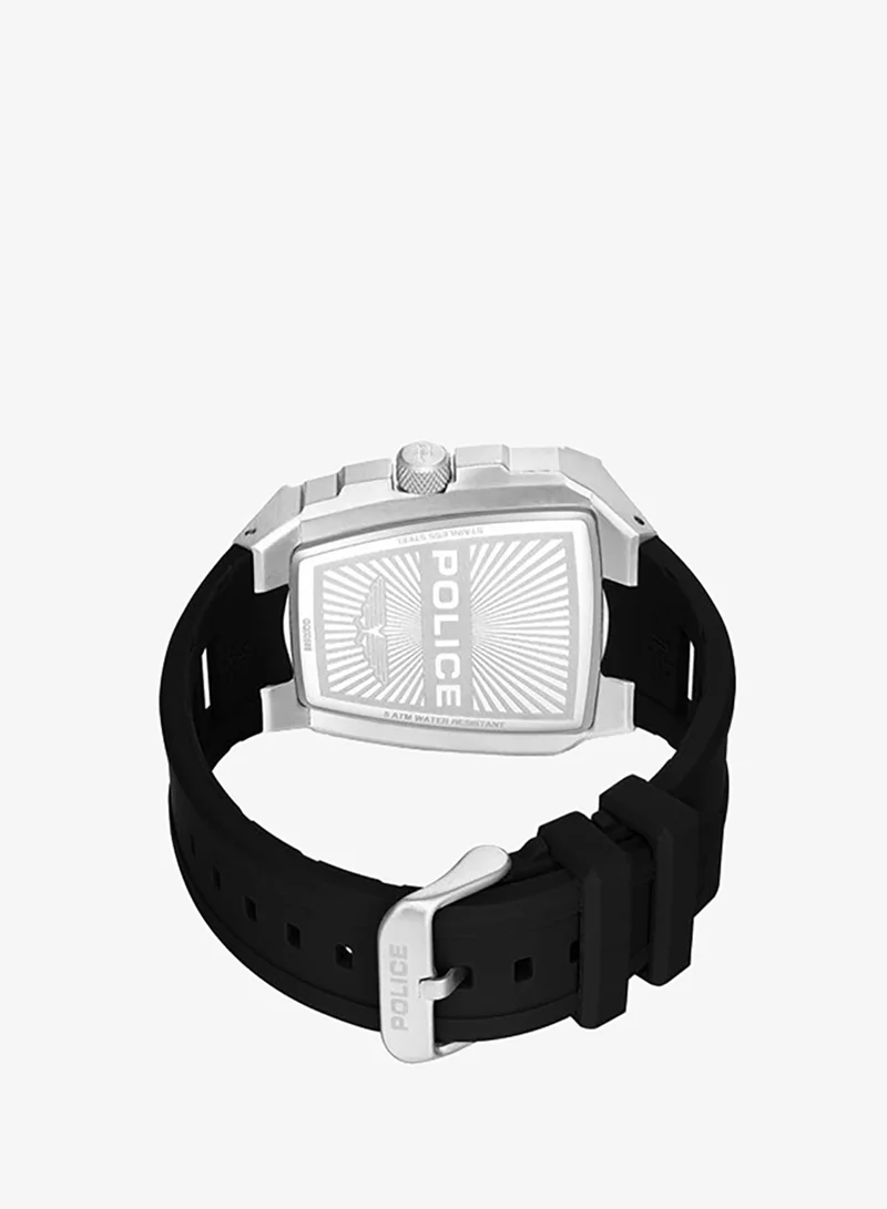 Police black Men's Tough Gear Black Dial Black Silicone Strap Multifunction Watch for Men - 46mm for Men | Best Price UAE