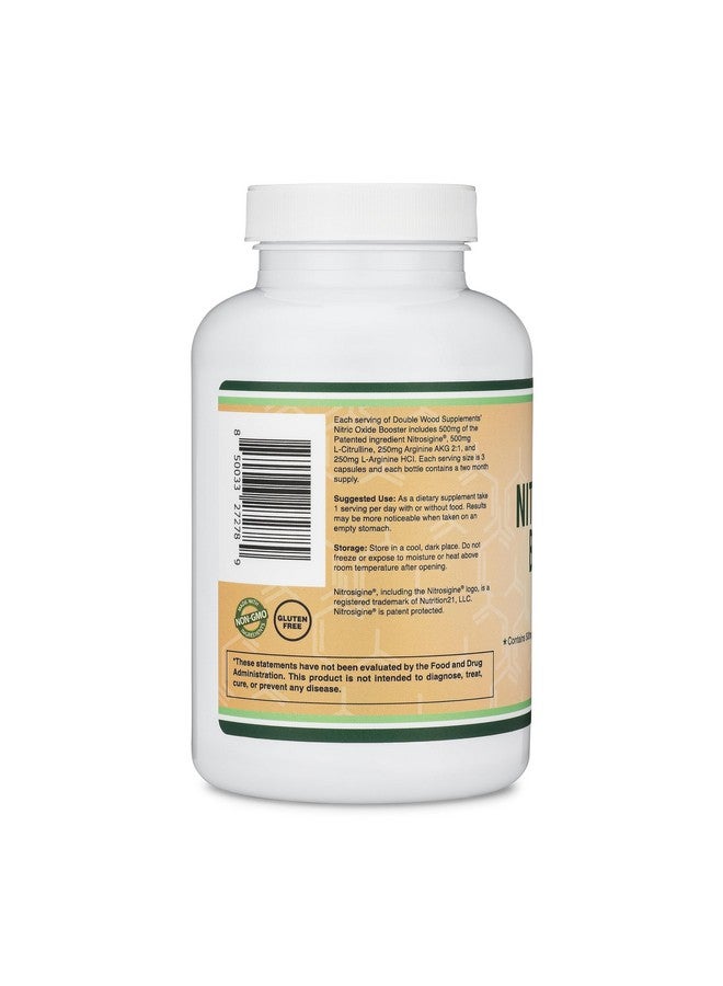 مكمل أكسيد النيتريك (خالٍ من المنبهات قبل التمرين) - معزز أكسيد النيتريك مع نيتروسيجين، إل أرجينين، وإل سيترولين (خضع لدراسات سريرية لتعزيز تدفق أكسيد النيتريك رقم 2) 180 كبسولة من دبل وود - Image 2