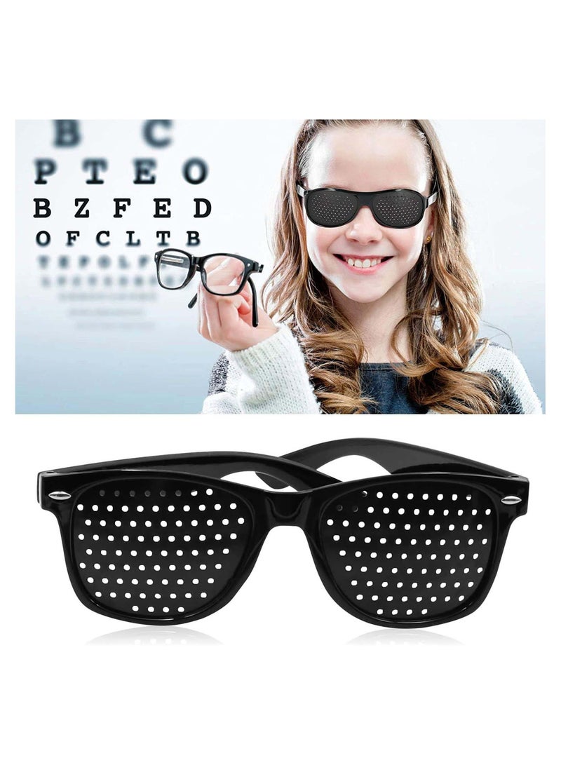 SOLARAE Pinhole Glasses Raster-Brille Loch-Brille for Improving Vision Training und Entspannung Black Unisex Eyesight Strengthening Pinhole Glasses - Image 2