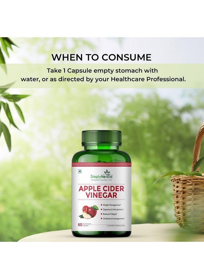 Simply Herbal خل التفاح العضوي البسيط 500 ملغ مكمل لإدارة الوزن | كبسولات ACV، مزيج بروبيوتيك، تعزيز الأيض، فقدان دهون البطن - 60 كبسولة نباتية - Image 4