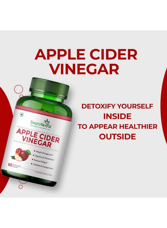 Simply Herbal خل التفاح العضوي البسيط 500 ملغ مكمل لإدارة الوزن | كبسولات ACV، مزيج بروبيوتيك، تعزيز الأيض، فقدان دهون البطن - 60 كبسولة نباتية - Image 5