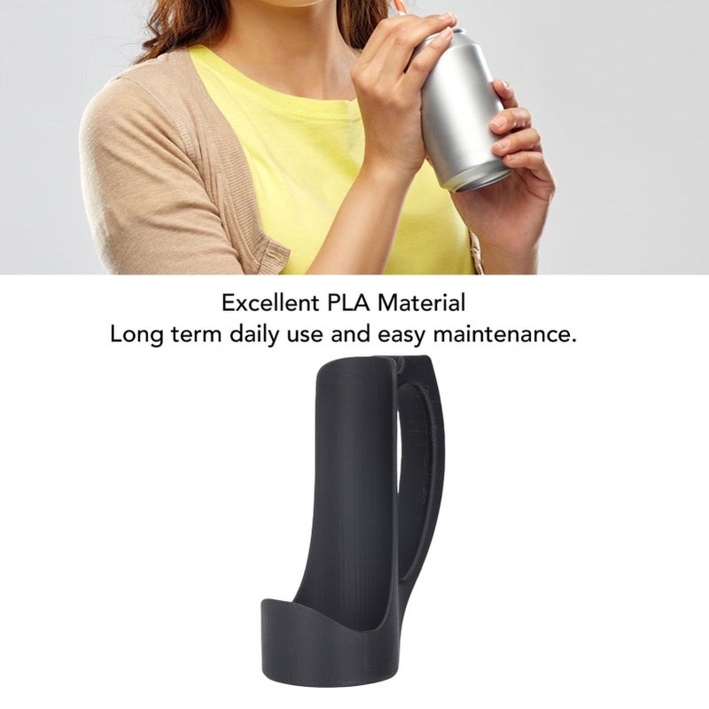 Pssopp Lightweight Can Drink Holder with Handle Sturdy PLA Material Slim Design for Home Office Black - Image 4