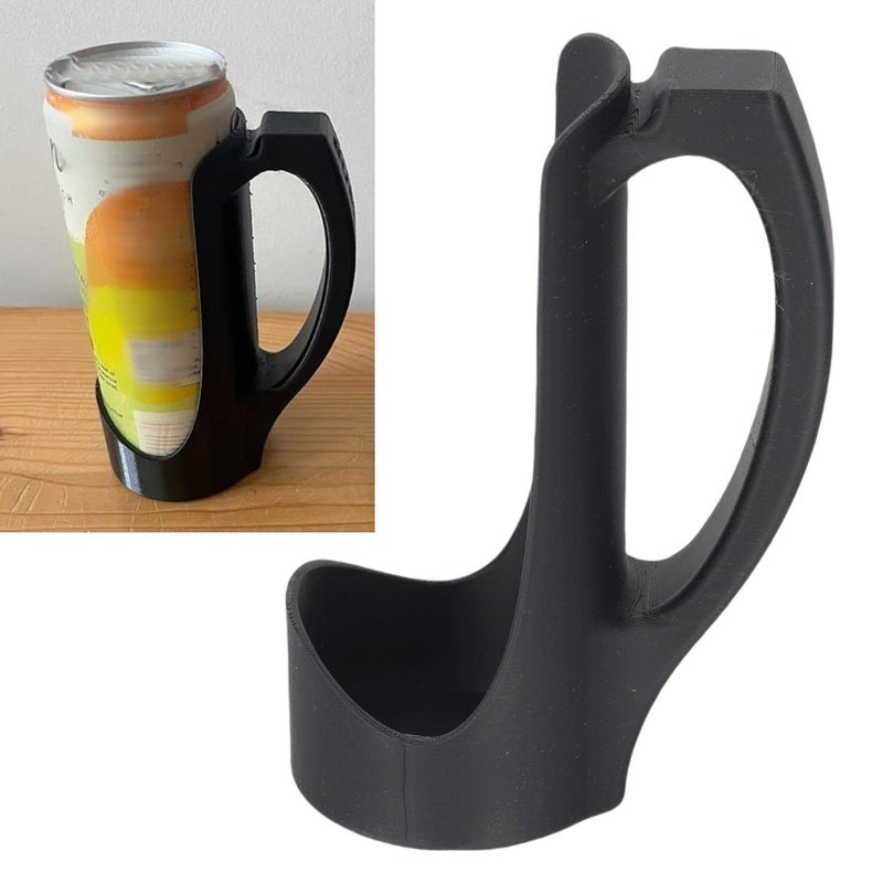 Pssopp Lightweight Can Drink Holder with Handle Sturdy PLA Material Slim Design for Home Office Black - Image 3