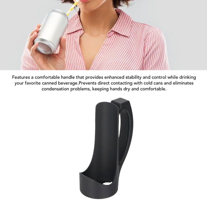 Pssopp Lightweight Can Drink Holder with Handle Sturdy PLA Material Slim Design for Home Office Black - Image 5