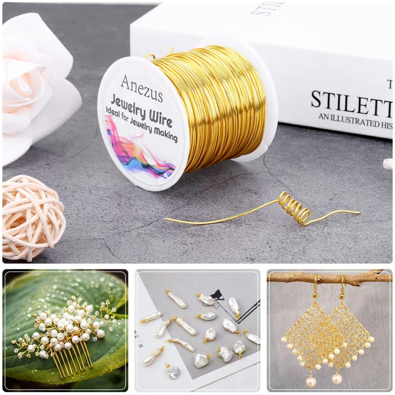 anezus 20 Gauge Jewelry Wire, 28 Yards Craft Wire Tarnish Resistant Copper Beading Wire for Jewelry Making Supplies and Crafting(Gold) - Image 5
