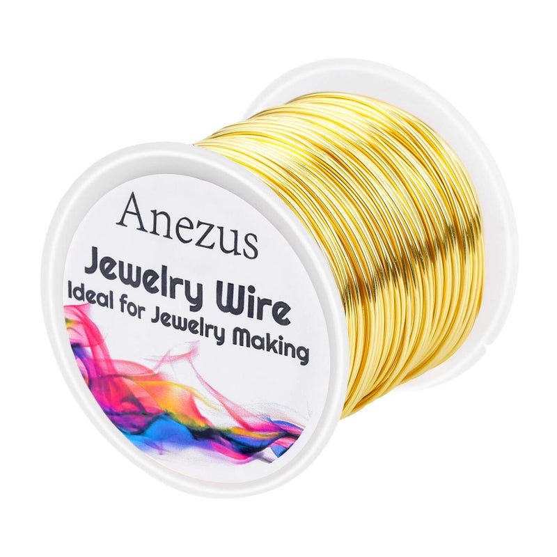anezus 20 Gauge Jewelry Wire, 28 Yards Craft Wire Tarnish Resistant Copper Beading Wire for Jewelry Making Supplies and Crafting(Gold) - Image 1