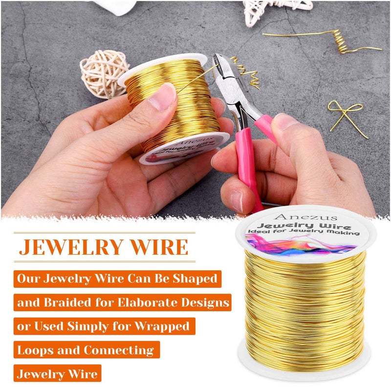 anezus 20 Gauge Jewelry Wire, 28 Yards Craft Wire Tarnish Resistant Copper Beading Wire for Jewelry Making Supplies and Crafting(Gold) - Image 4