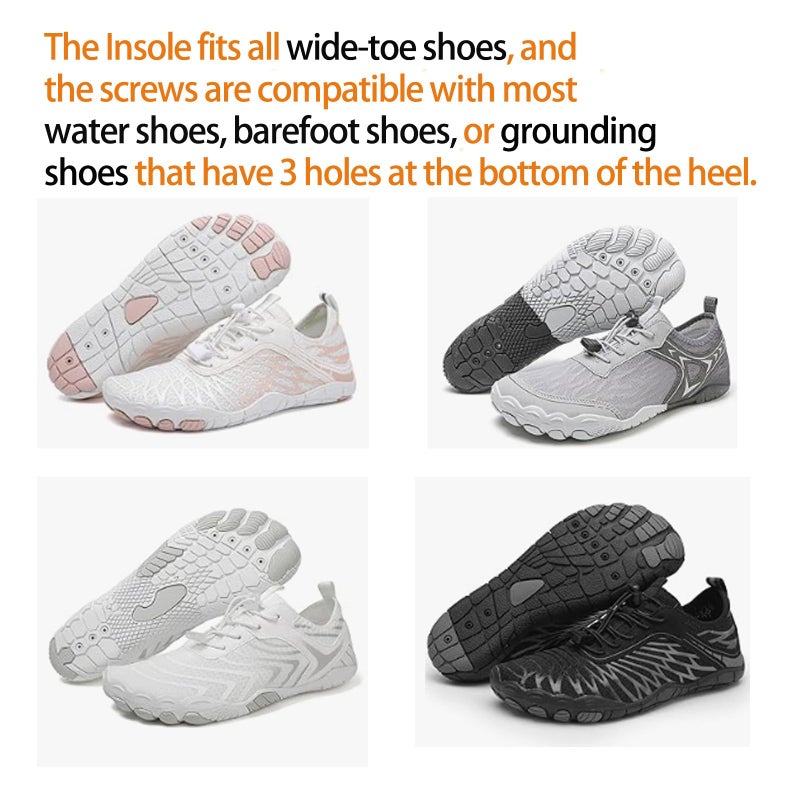 AddBili Grounding Insoles with Conductive Metallic Fabric - Compatible with Most Copper Nail Grounding Shoes, Includes 6 Sets of Pure Copper Screws for Rivet Replacement & Non-Conductive Shoe Upgrades-38-40 - Image 5
