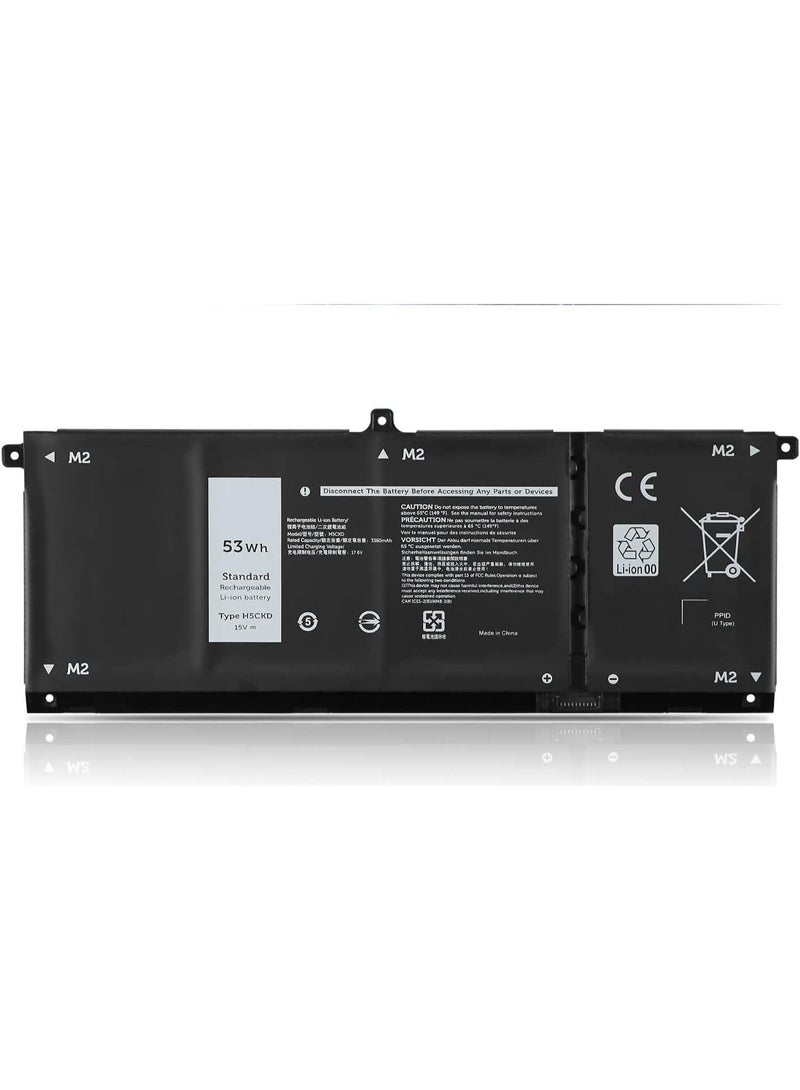 Terabyte REPLACEMENT H5CKD Laptop Battery Compatible for Dell Latitude 3410 3510 Vostro 5300 5301 5401 5501 Inspiron 5300 5401 5408 5501 5508 5400 5406 7405 7300 7500 0 750 6 2-in-1 Silver Edition 7T8CD TXD03 53Wh - Image 1