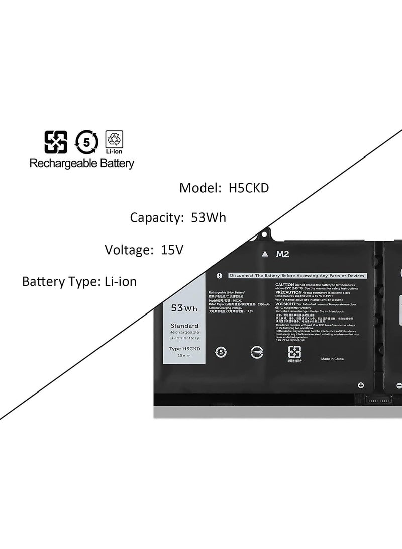 Terabyte REPLACEMENT H5CKD Laptop Battery Compatible for Dell Latitude 3410 3510 Vostro 5300 5301 5401 5501 Inspiron 5300 5401 5408 5501 5508 5400 5406 7405 7300 7500 0 750 6 2-in-1 Silver Edition 7T8CD TXD03 53Wh - Image 2