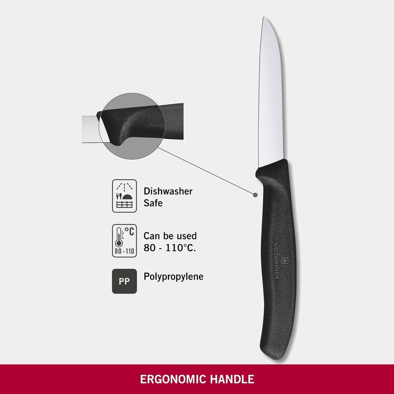 Victorinox Victorinox Swiss Made Swiss Classic Paring Knife Stainless Steel 8cm Kitchen Knife for Vegetable Cutting and Chopping Black Kitchen Tools Items 67403  - Image 3