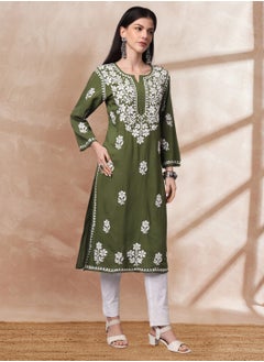 الايا كورتا مودال شيكانكاري مطرزة يدويًا- AL4013  - Image 4