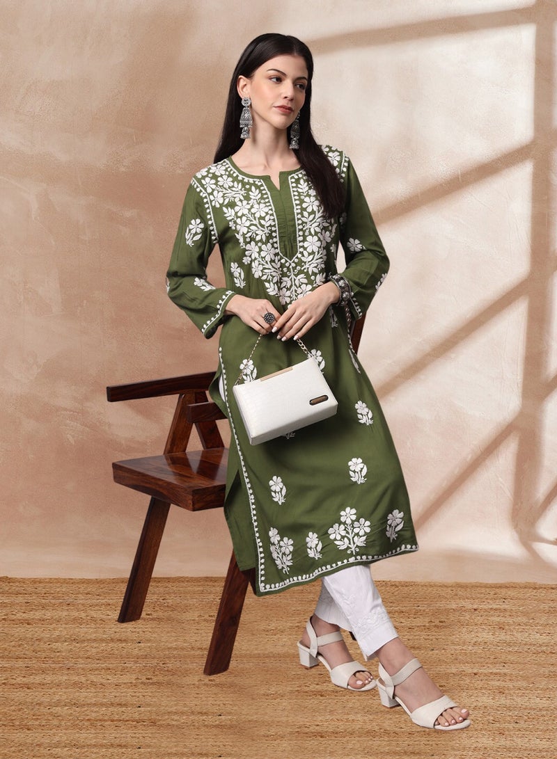 الايا كورتا مودال شيكانكاري مطرزة يدويًا- AL4013  - Image 5