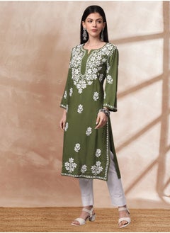 الايا كورتا مودال شيكانكاري مطرزة يدويًا- AL4013  - Image 3