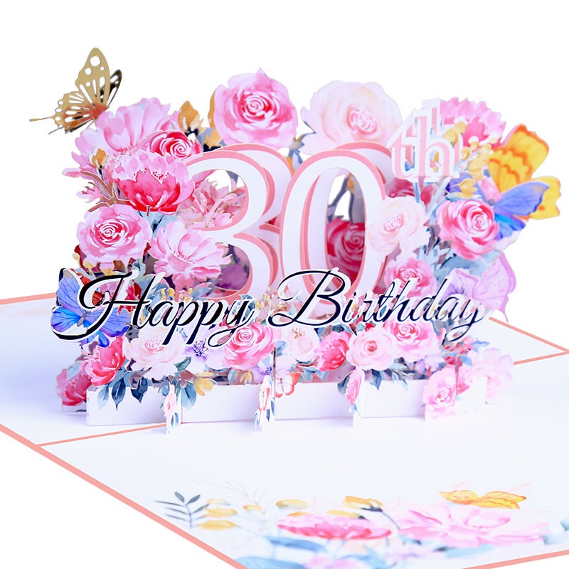 Creative Ins Flower Three-Dimensional Birthday Greeting Card Laser Hollow Writing Gift Small Fresh Handmade Blessing Special Paper - Image 4